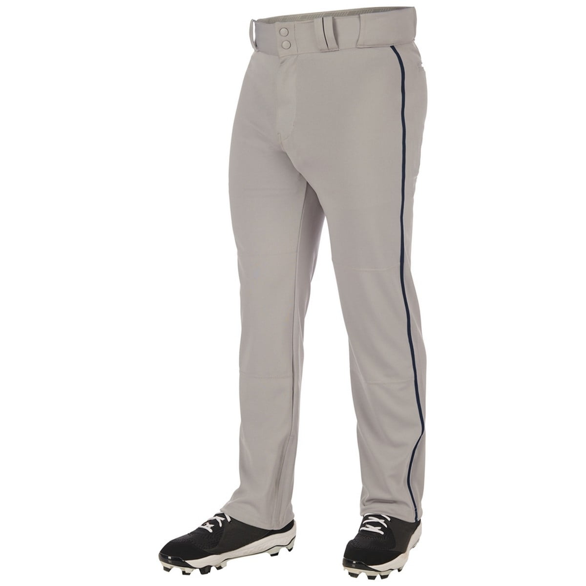 Champro Men's Triple Crown 2.0 Open Bottom Piped Baseball Pants Grey