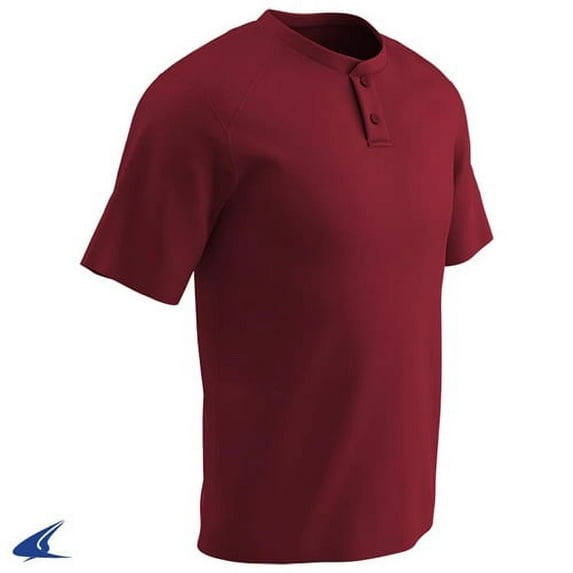 Champro Mens Dri-Gear Turn Two 2-Button Baseball Jersey Cardinal M