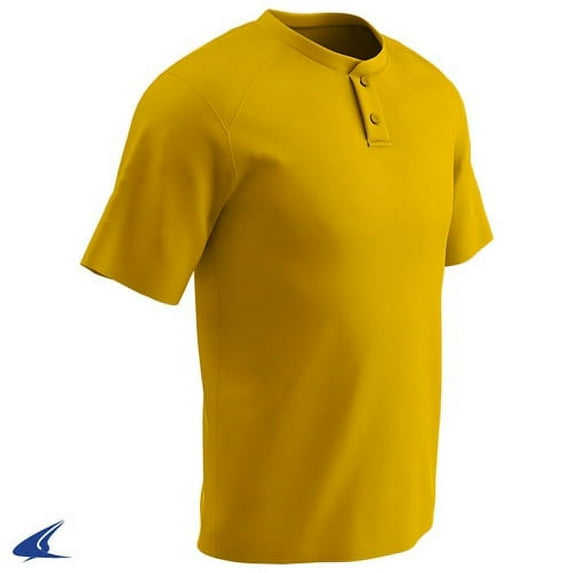 Champro Mens Dri-Gear Turn Two 2-Button Baseball Jersey Gold L