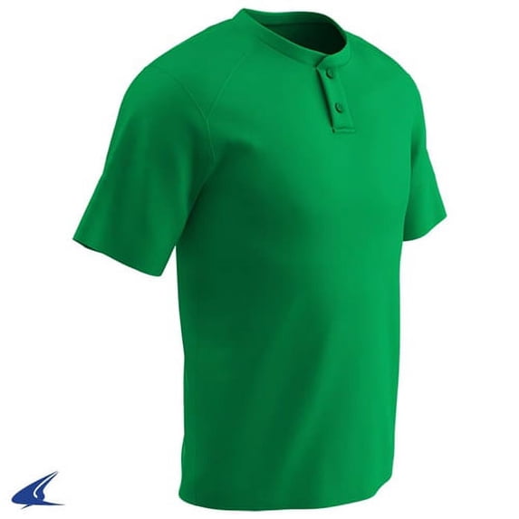 Champro Mens Dri-Gear Turn Two 2-Button Baseball Jersey Light Green Xl