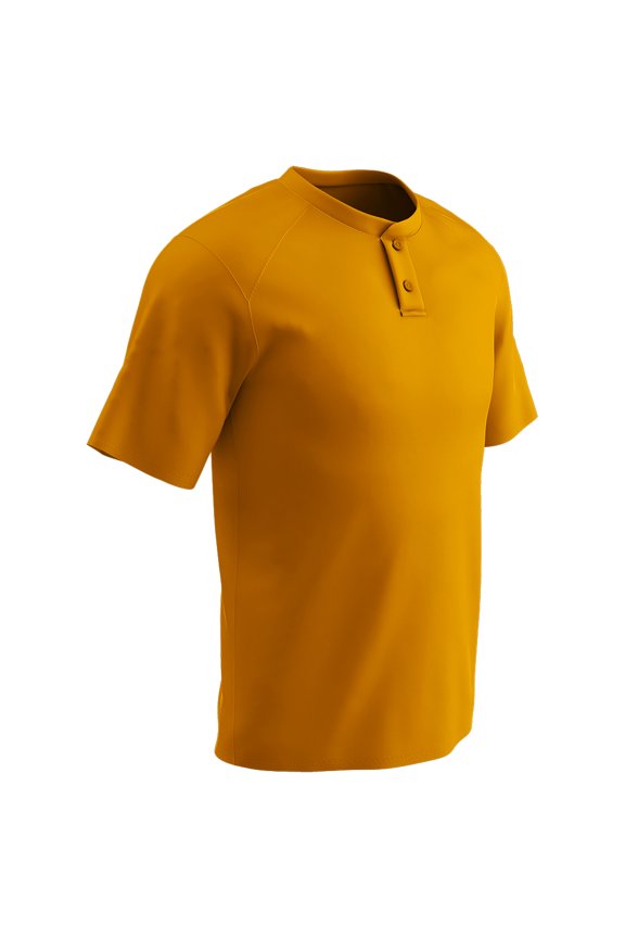 Mens Dri-Gear Turn Two 2-Button Baseball Jersey Light Orange S