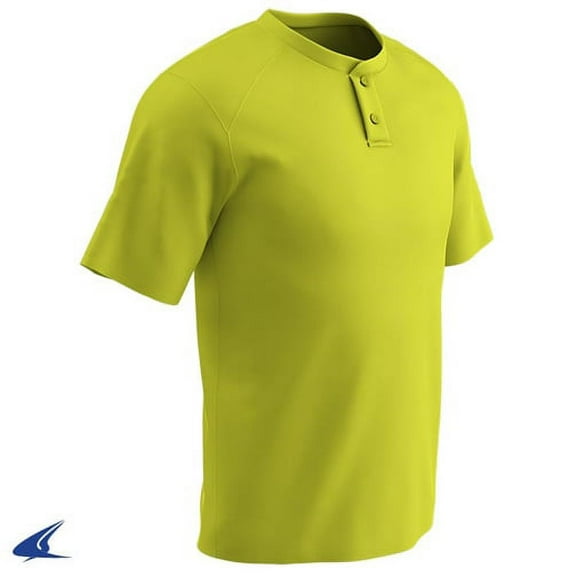 Champro Mens Dri-Gear Turn Two 2-Button Baseball Jersey Yellow 2Xl