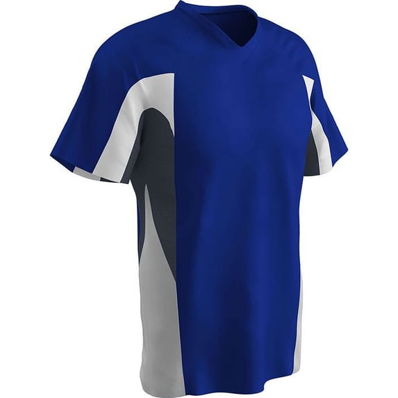 Champro Mens Dri-Gear V-Neck Baseball Jersey Royal/White 2Xl