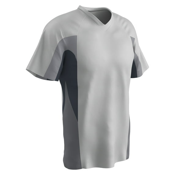 Champro Mens Dri-Gear V-Neck Baseball Jersey White/Grey Xl