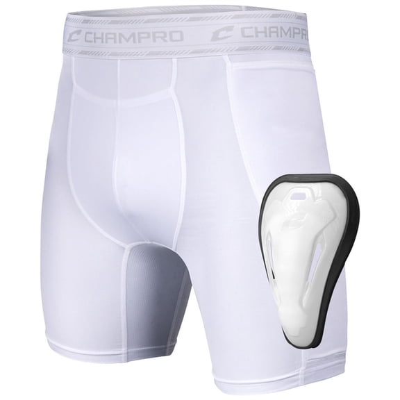 Champro Mens Take-Out Sliding Shorts w/Cup White XL