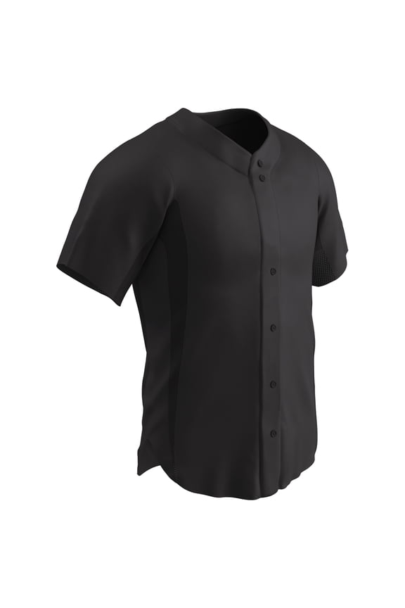 RELIEVER Full Button Baseball Jersey - BLACK BODY - XL