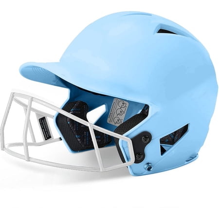 Champro Rise Pro Girls Softball Batting Helmet with Face Guard, Columbia Blue, Junior