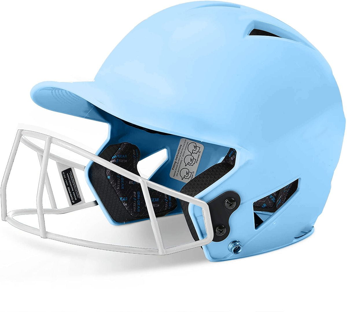 Champro Rise Pro Youth & Adult Girls Softball Batting Helmet with Face Guard, Columbia Blue