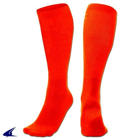 Champro Sports 12 Pair Pack (1 Dozen) Team Baseball, Soccer, Football, Multi-Sport Tube Socks, 100% Polyester (Orange, Medium)
