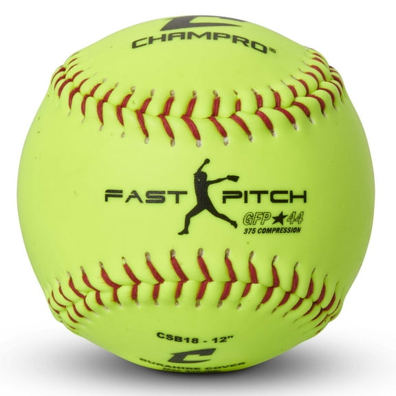 Champro Sports 12" Unaffiliated Practice Fastpitch Softballs, Durahide Cover, Optic Yellow, 12 Pack