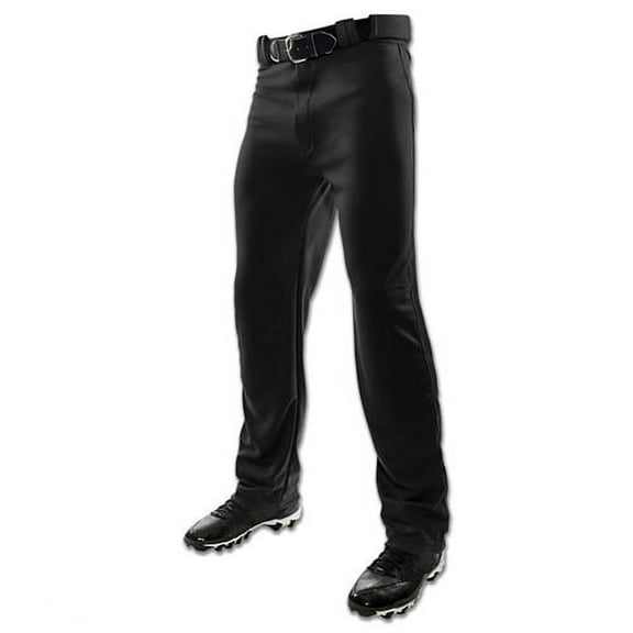 MVP Open Bottom Relaxed Fit Baseball Pants, Adult 2X-Large, Black
