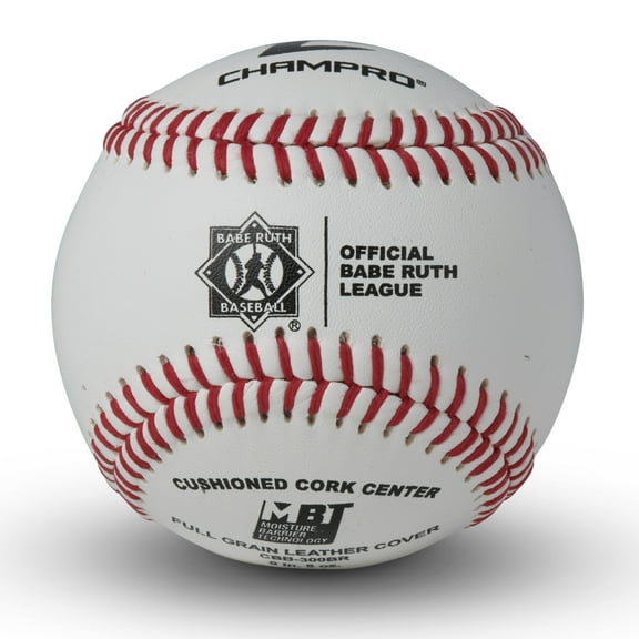 Babe Ruth Baseball, Full Grain Leather Cover, 12 Pack