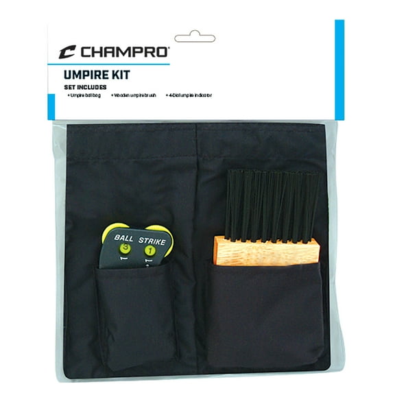 Champro Sports Baseball Umpire Kit with Brush, Ball Bag, and Indicator, Black