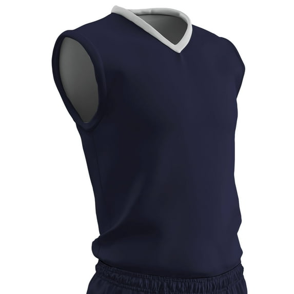 Champro Sports Clutch Reversible Basketball Jersey, Youth Large, Navy and White