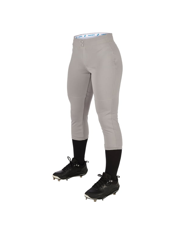Sports Fireball Womens Fastpitch Softball Knickers W/ Reinforced Double-Ply Knee Gray, Medium