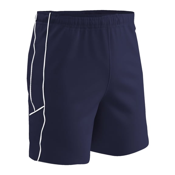Champro Sports Header Soccer Shorts, Adult Large, Navy, White Trim