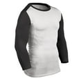 thumbnail image 1 of Champro Sports Lightning Three-Quarter Sleeve Compression Shirt, Adult Large, White with Black Sleeves, 1 of 1