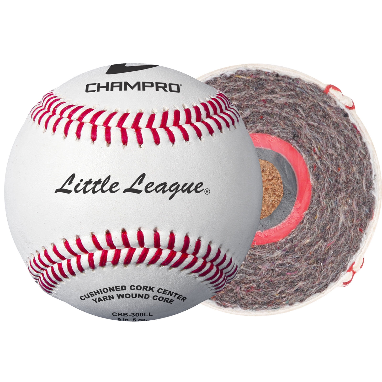 Champro Sports Little League Baseballs, Double Cushion Cork Core, Full Grain Leather Cover, 12 Pack