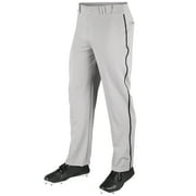 Champro Sports MVP Open Bottom Baseball Pants with Braid, Adult Medium, Grey with Black Braid