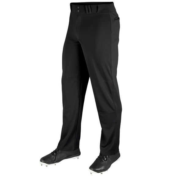 MVP Open Bottom Relaxed Fit Baseball Pants, Adult Small, Black