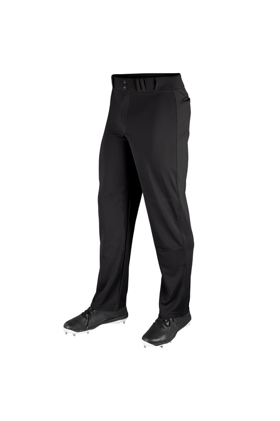 MVP Open Bottom Relaxed Fit Baseball Pants, Adult Small, Black
