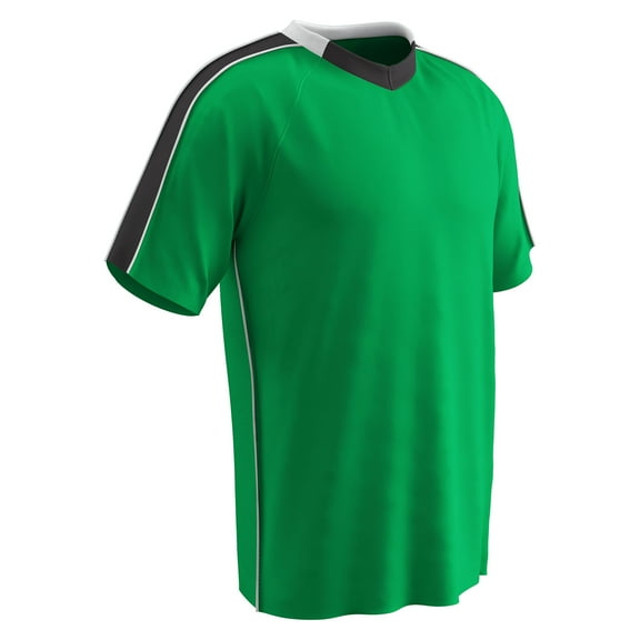 Champro Sports Mark Lightweight Soccer Jersey, Adult Large, Kelly Green, Black Highlights, White Trim