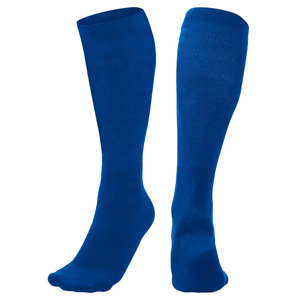 Sublimation Socks with Colored Foot Single Pair Adult Medium-Large (7-12) / Royal Blue