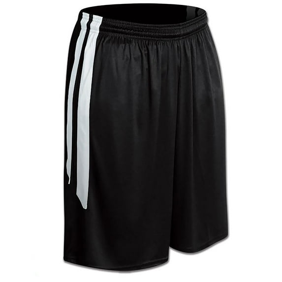 Champro Sports Muscle Basketball Shorts, Men's Medium, Black with White Stripes