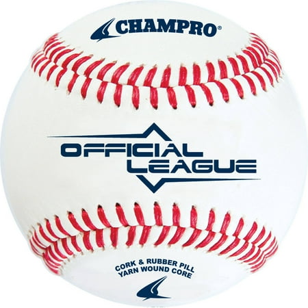 Champro Sports Official League Baseballs, Full Grain Leather Cover, 12 Pack