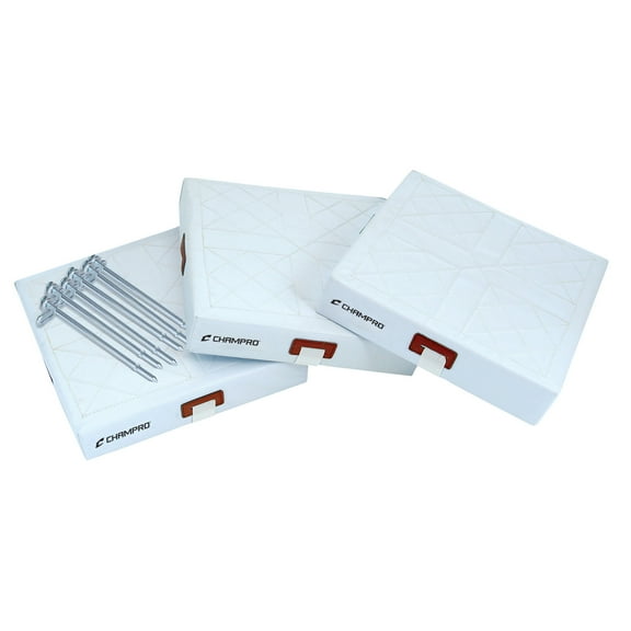 Champro Sports PVC Quilted Bases, Set of 3 with Stakes, 15" x 15" x 3"