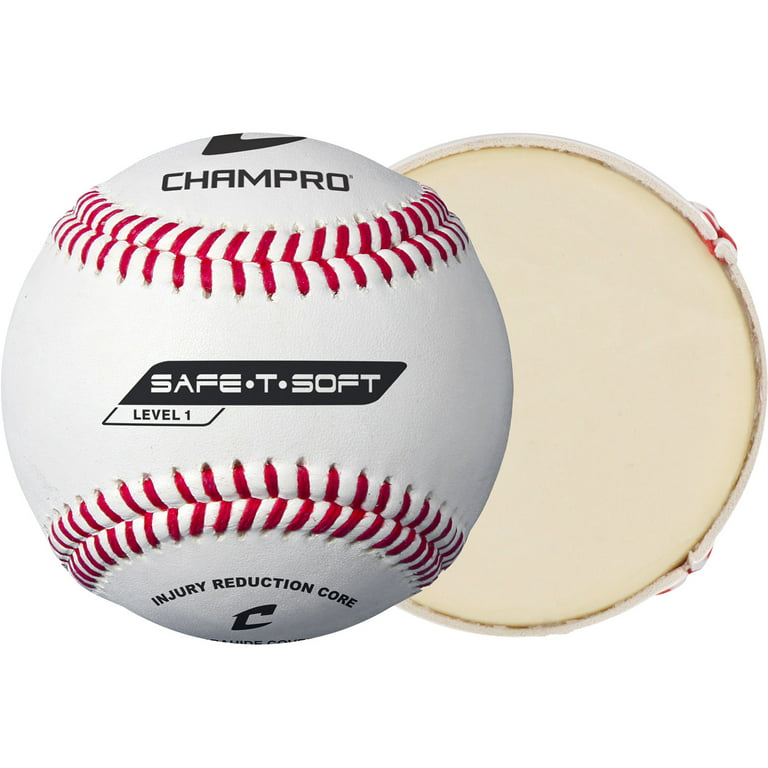 Champro Sports Safe-T-Soft, Level 1 Synthetic Cover Baseball, 12 Pack