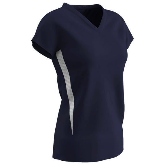 Champro Sports Spike Volleyball Jersey, Women's 2X-Large, Navy, White Side Inserts