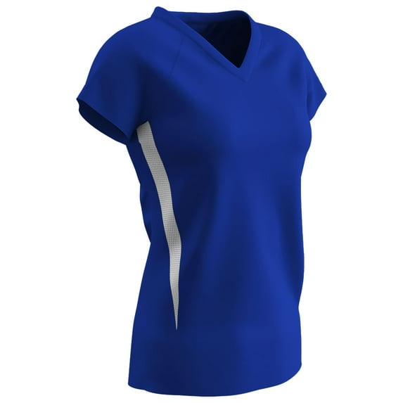 Champro Sports Spike Volleyball Jersey, Women's X-Large, Royal, White Side Inserts