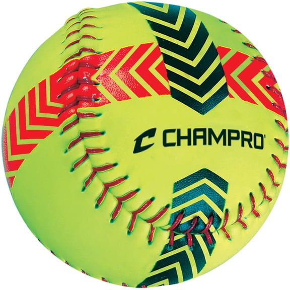 CHAMPRO SPORTS Striped Training Softball - Set of 2 Balls - Yellow CSB52S