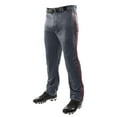 thumbnail image 1 of Triple Crown Open-Bottom Baseball Pants with Braid, Adult 4X-Large, Graphite with Scarlet Braid, 1 of 5