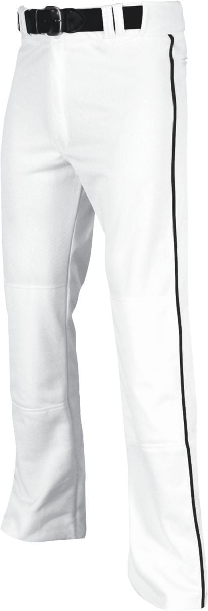Champro Sports Triple Crown Open-Bottom Baseball Pants with Braid, Adult Medium, White with Black Braid