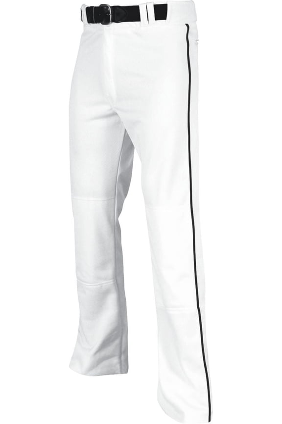 Sports Triple Crown Open-Bottom Baseball Pants with Braid, Adult Medium, White with Black Braid