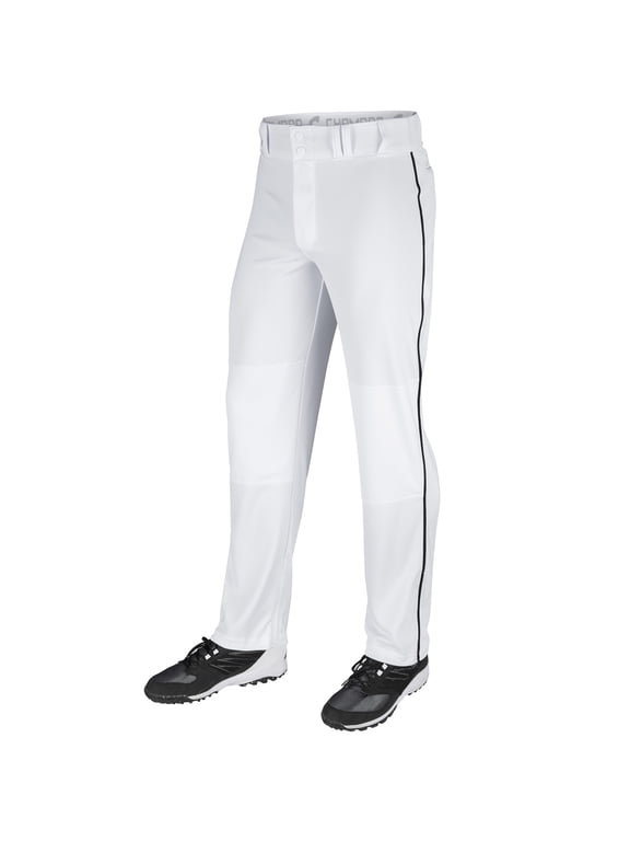 Sports Triple Crown Open-Bottom Baseball Pants with Braid, Adult Medium, White with Black Braid