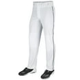 thumbnail image 1 of Champro Sports Triple Crown Open-Bottom Baseball Pants with Braid, Youth Medium, White with Black Braid, 1 of 5