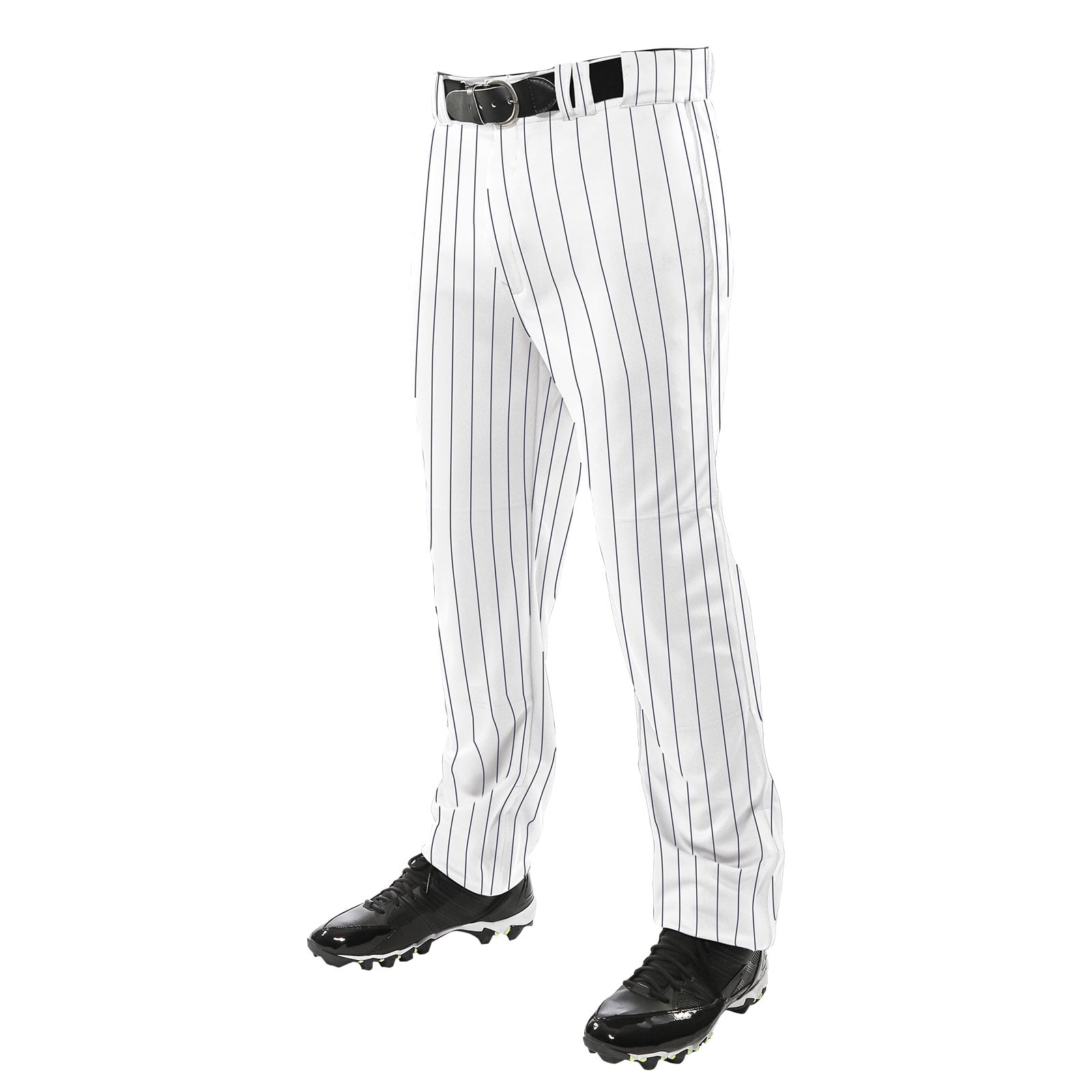 Champro Triple Crown Open Bottom Pinstripe Adult Baseball Pants - S / White/Navy