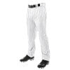 Champro Sports Triple Crown Open Bottom Baseball Pants with Pinstripes, Adult Large, White with Black Pinstripes