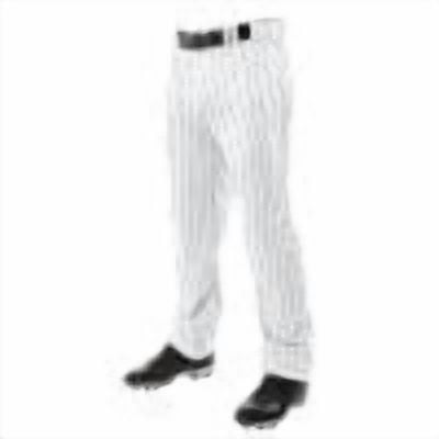 Champro Sports Triple Crown Open Bottom Baseball Pants with Pinstripes, Youth Medium, White with Navy Pinstripes