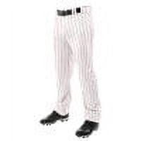 Champro Sports Triple Crown Open Bottom Baseball Pants with Pinstripes, Youth Small, White with Scarlet Pinstripes
