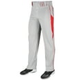 thumbnail image 1 of Champro Sports Triple Crown Open-Bottom Baseball Pants with Side Insert, Adult 2X-Large, Grey with Scarlet Insert, 1 of 5
