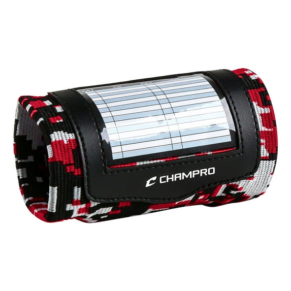 Champro Sports Wristband Single Page Playbook, Adult, Camo Scarlet