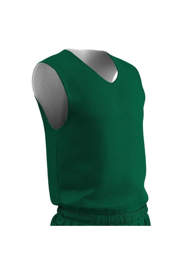 Sports Zone Reversible Basketball Jersey, Youth Medium, Forest Green and White