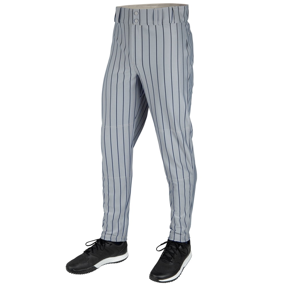Champro Triple Crown 2.0 Youth Tapered Pinstripe Pants - GREY,NAVY - XS