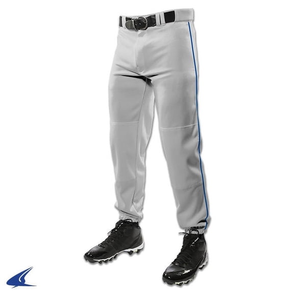 Champro Triple Crown Classic W/ Braid Boys Baseball Pants, Gray/Royal, Medium