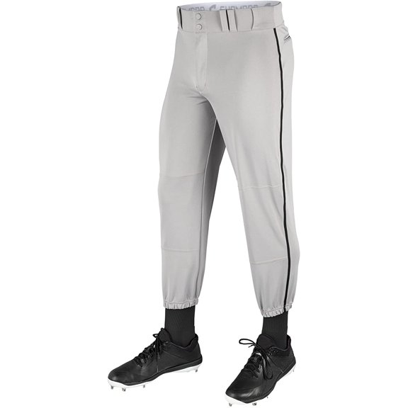 Champro Triple Crown Classic W/ Braid Mens Baseball Pants, Gray/Black, 3X-Large
