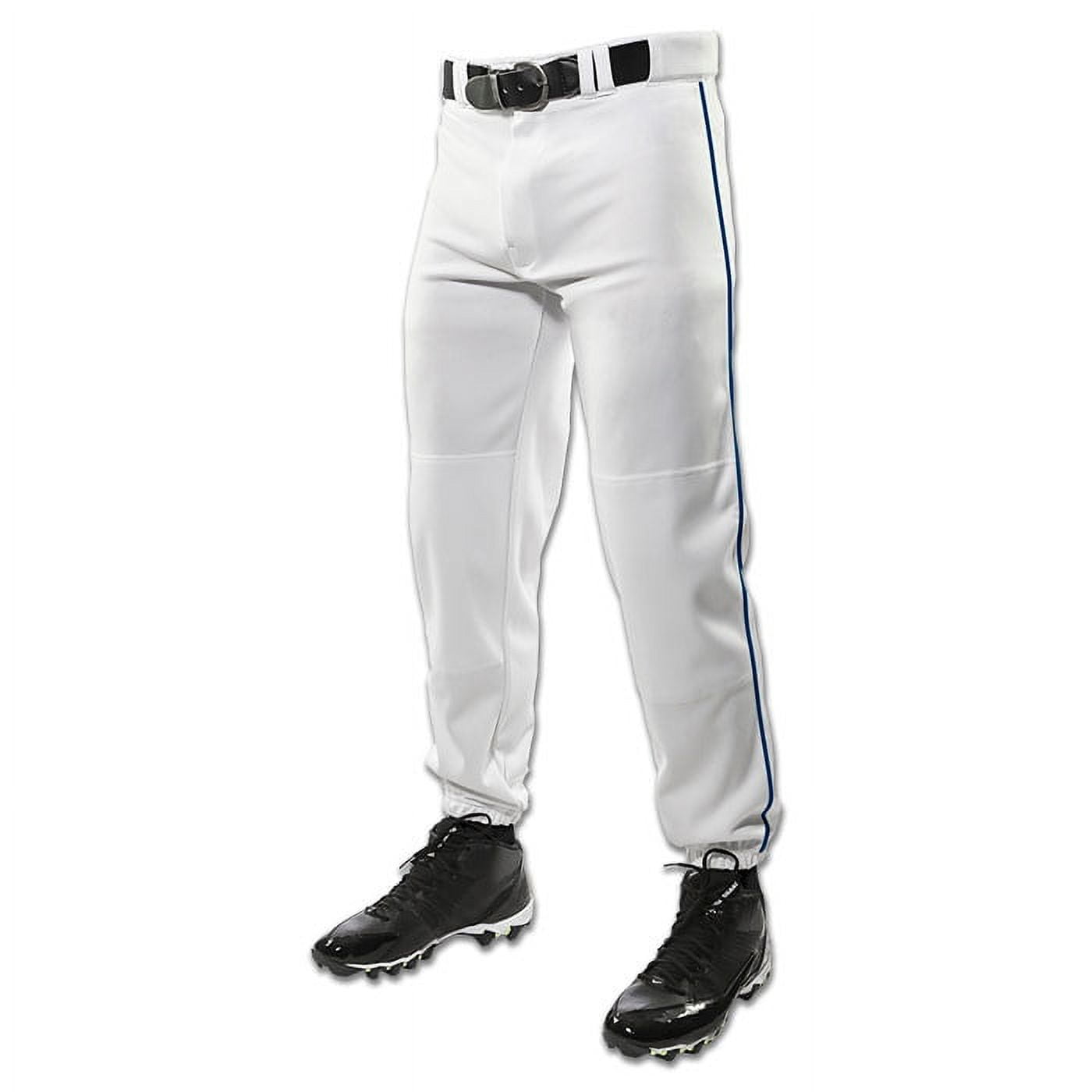 Champro Triple Crown Classic W/ Braid Mens Baseball Pants, White/Navy